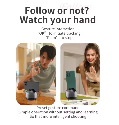 Q8 360 Rotation Automatic AI FACE Tracking Smart Shooting Phone Holder