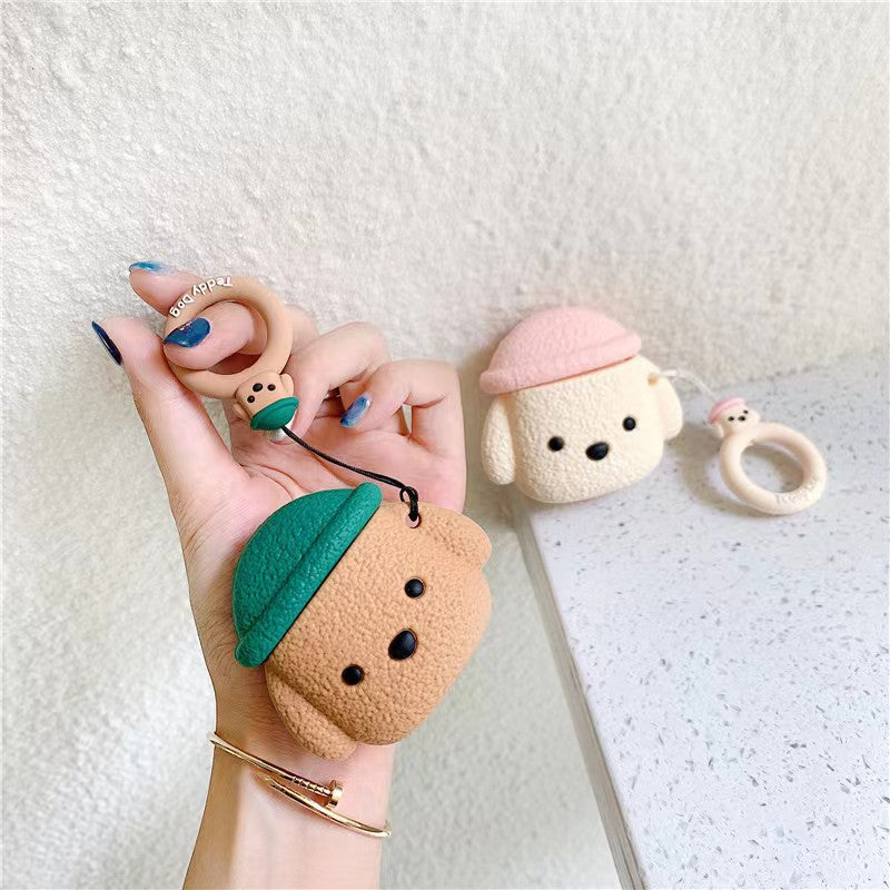 Cute Teddy for Airpods 1 2/pro/3 Apple Blue Headphone Silicone Case
