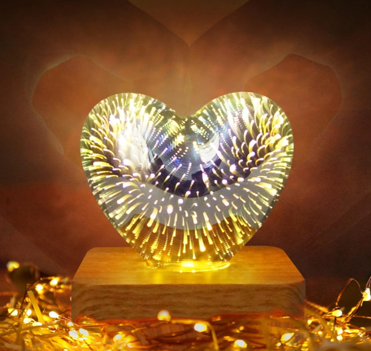 LED 3D Heart-shaped Firework Night