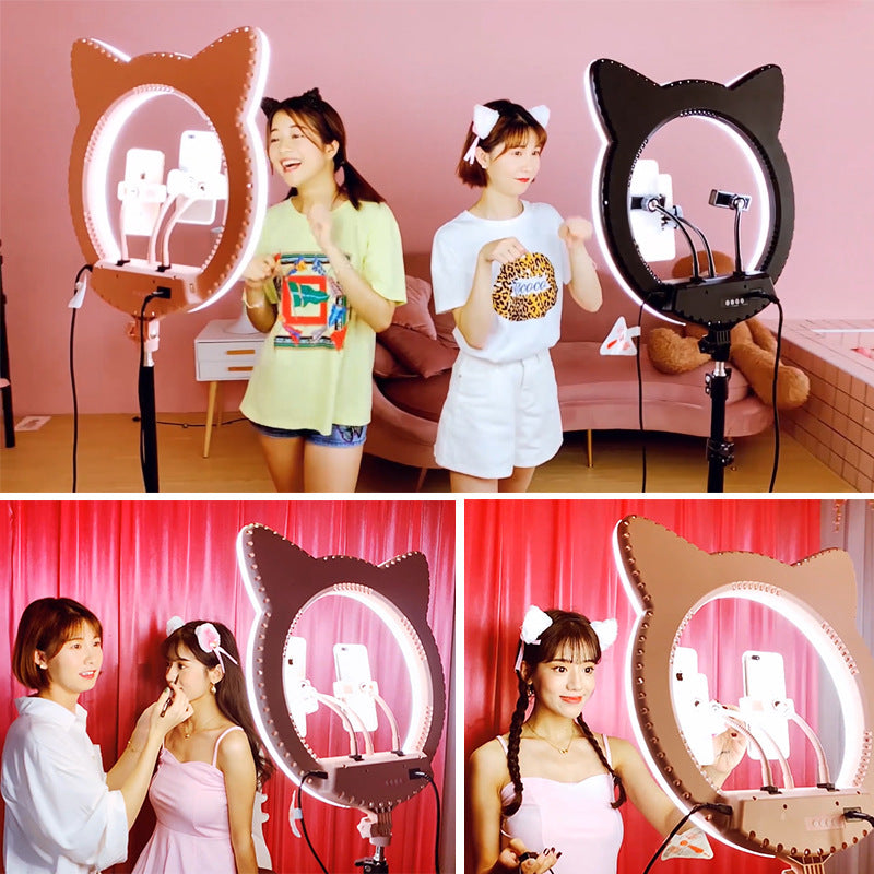 20-inch large aperture live ring light, cute cat beauty selfie light RK45