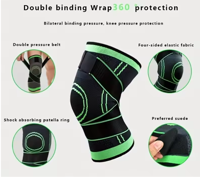 Sports non-slip warm nylon 3D compression knee pads