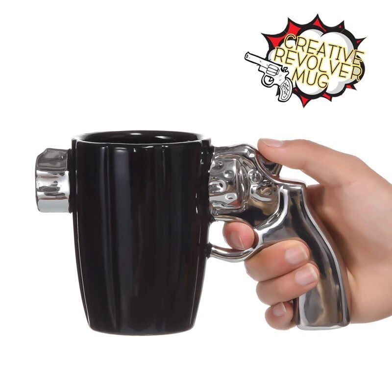 Creative Funny 3D Revolver Gun Modeling Ceramic Coffee Mug