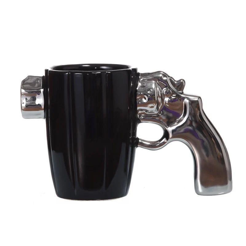 Creative Funny 3D Revolver Gun Modeling Ceramic Coffee Mug