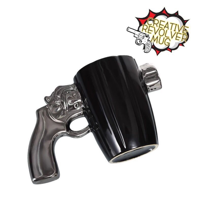 Creative Funny 3D Revolver Gun Modeling Ceramic Coffee Mug