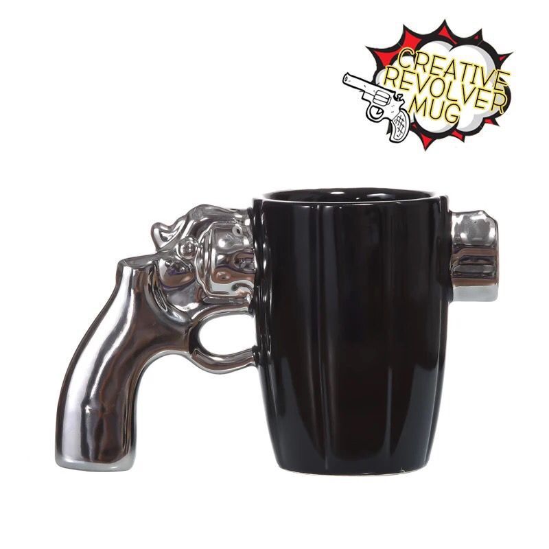 Creative Funny 3D Revolver Gun Modeling Ceramic Coffee Mug