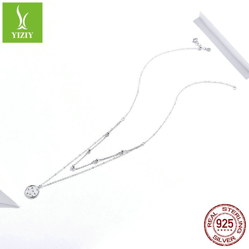 Manstar s925 sterling adjustable silver necklace SCN365