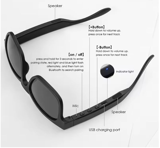 AI Intelligent Dialogue Glasses With Audio Video On-Screen Translation Voice Wake-Up 3D Product Type