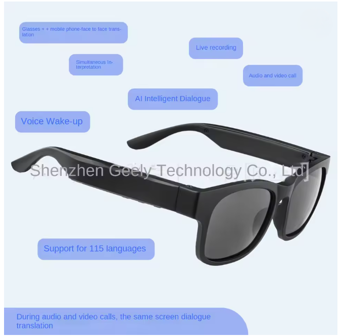 AI Intelligent Dialogue Glasses With Audio Video On-Screen Translation Voice Wake-Up 3D Product Type