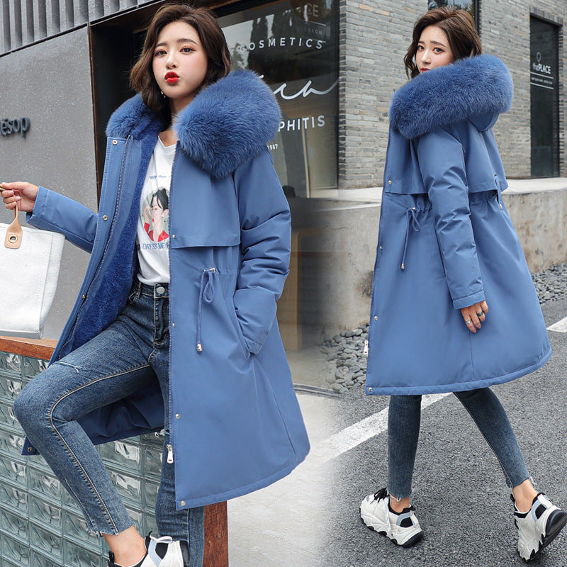 Women's Parka Style Thickened Fleece Lined Cotton Jacket