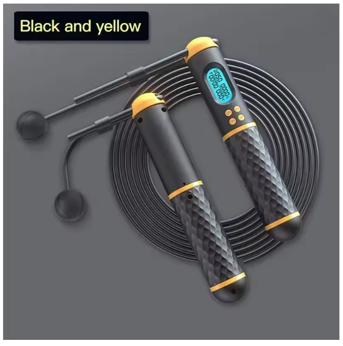 2 In 1 Multifun Skipping Rope With Digital Counter Speed Professional Ball Bearings And Non-slip Handles Jumps And Calorie Count