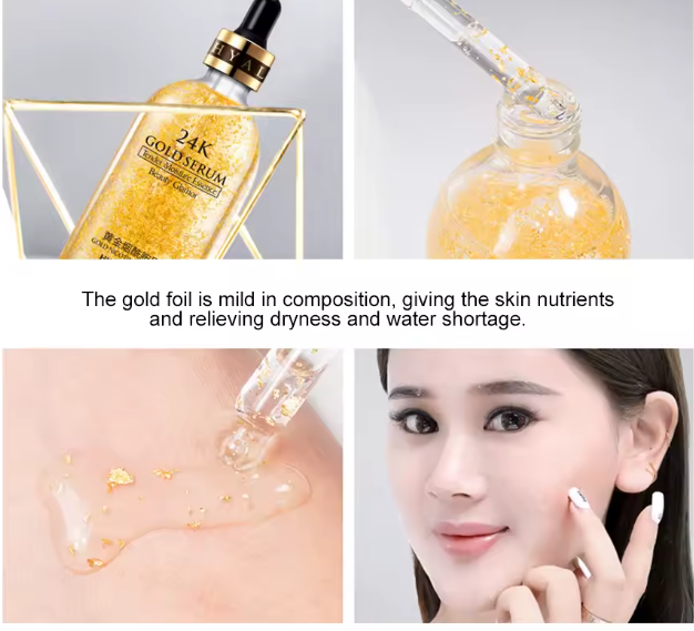 24k Gold Essence shrinks large pores and repairs for (female and male )