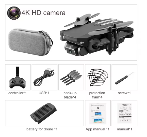 Folding drone LS-MIN aerial photography 4K HD pixel remote control aircraft fixed-height quadcopter