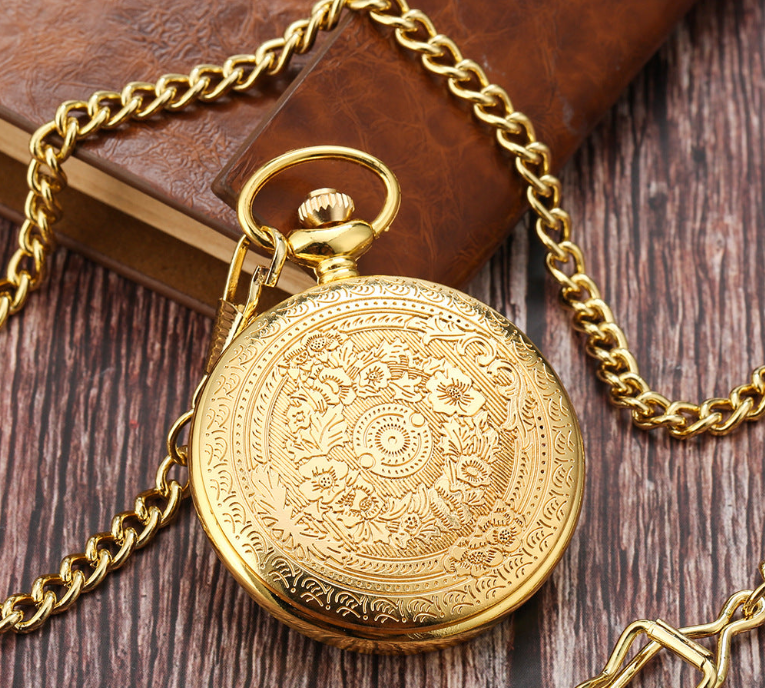 Hot sale carved epoxy to, my grandson roman literal quartz pocket watch