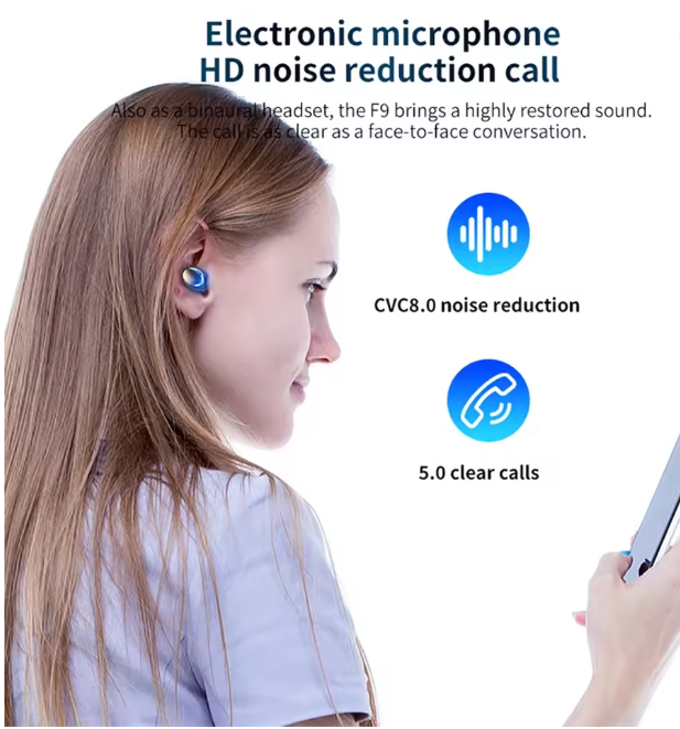 New F9 Bluetooth headsets 5.0 Headphones