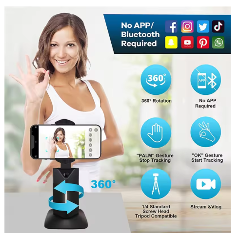 New PTZ intelligent 360-degree rotating face tracking holder