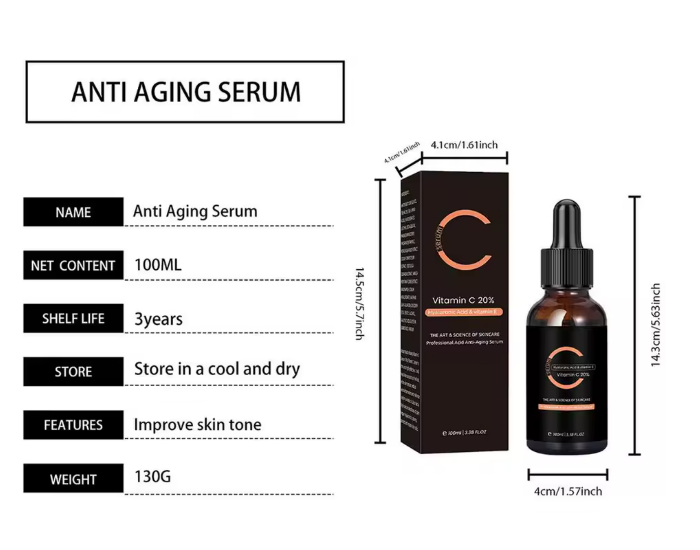 MABOX Vitamin C Facial Serum Hyaluronic Acid Dark Skin Brighten Serum 30ml