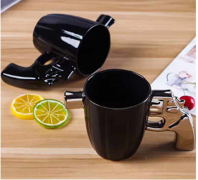 Creative Funny 3D Revolver Gun Modeling Ceramic Coffee Mug