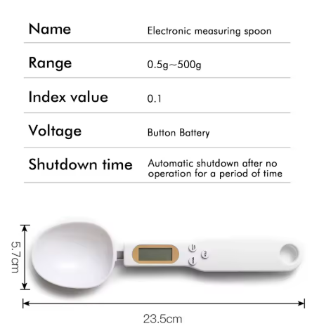 500g/0.1g Digital Spoon Scale with LCD Display