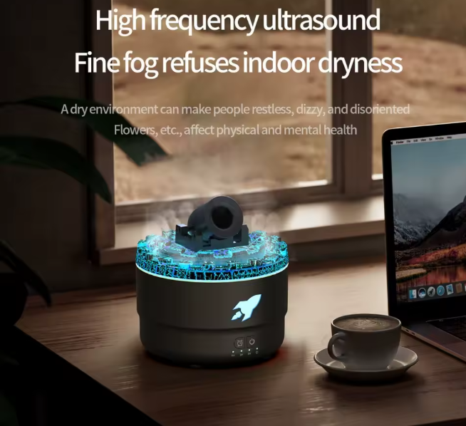 Multi-coloured Desktop Decorative Lamp with Air Humidifier