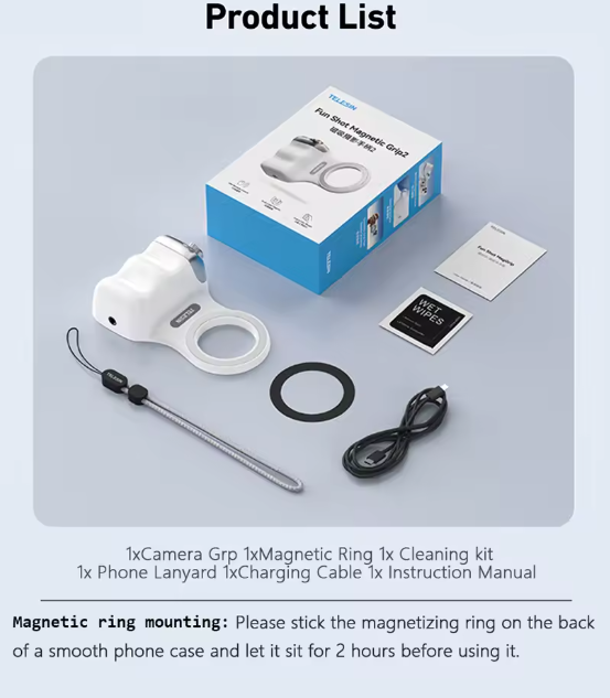 TELESIN Magnetic Phone Camera Shoot Hand Grip Phone Holder