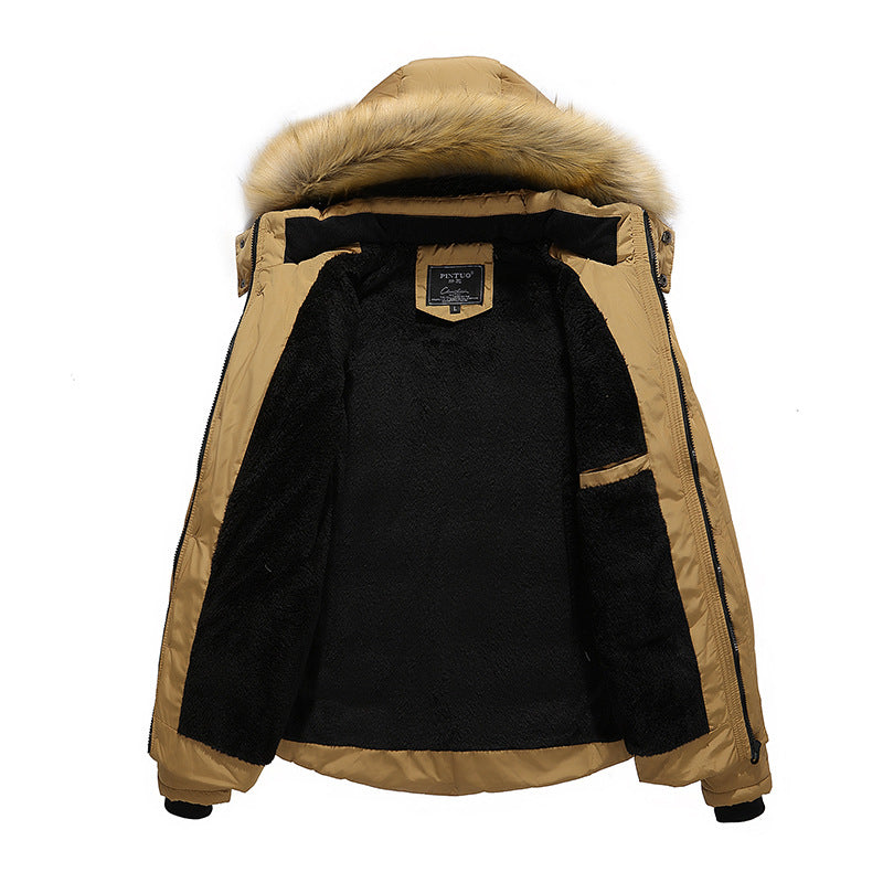New Arrival Thickened Fleece Lined Hooded Cotton Men's Jacket
