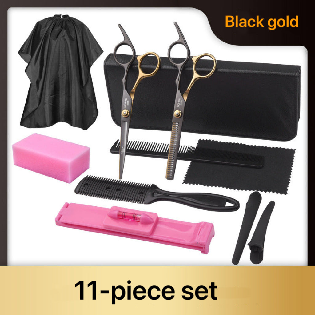Golden Black Stainless Steel Hair Cutting Scissors