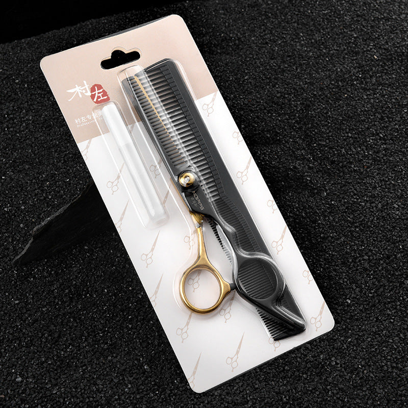 Golden Black Stainless Steel Hair Cutting Scissors