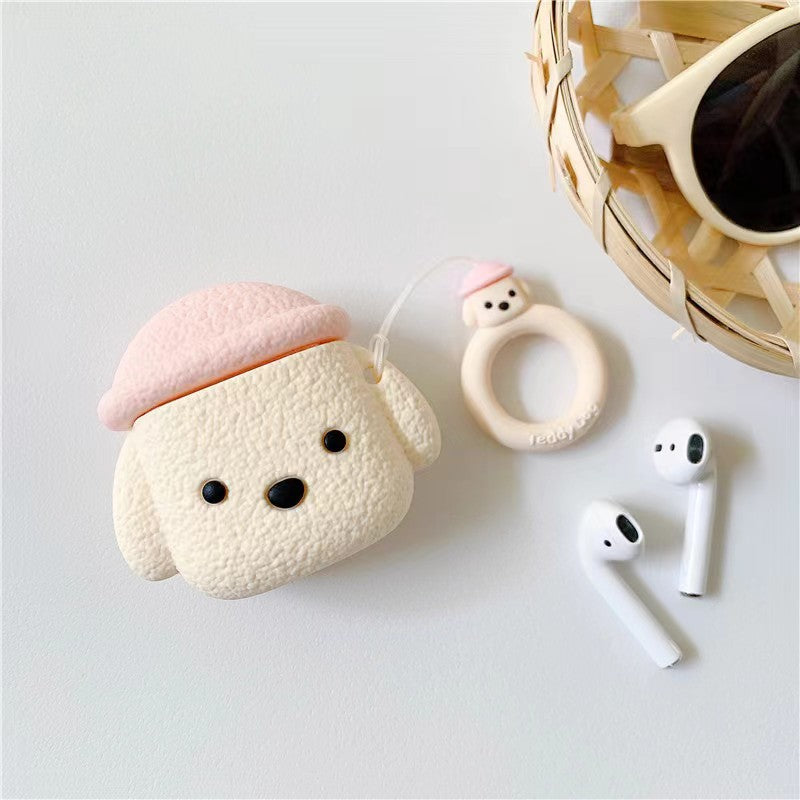 Cute Teddy for Airpods 1 2/pro/3 Apple Blue Headphone Silicone Case