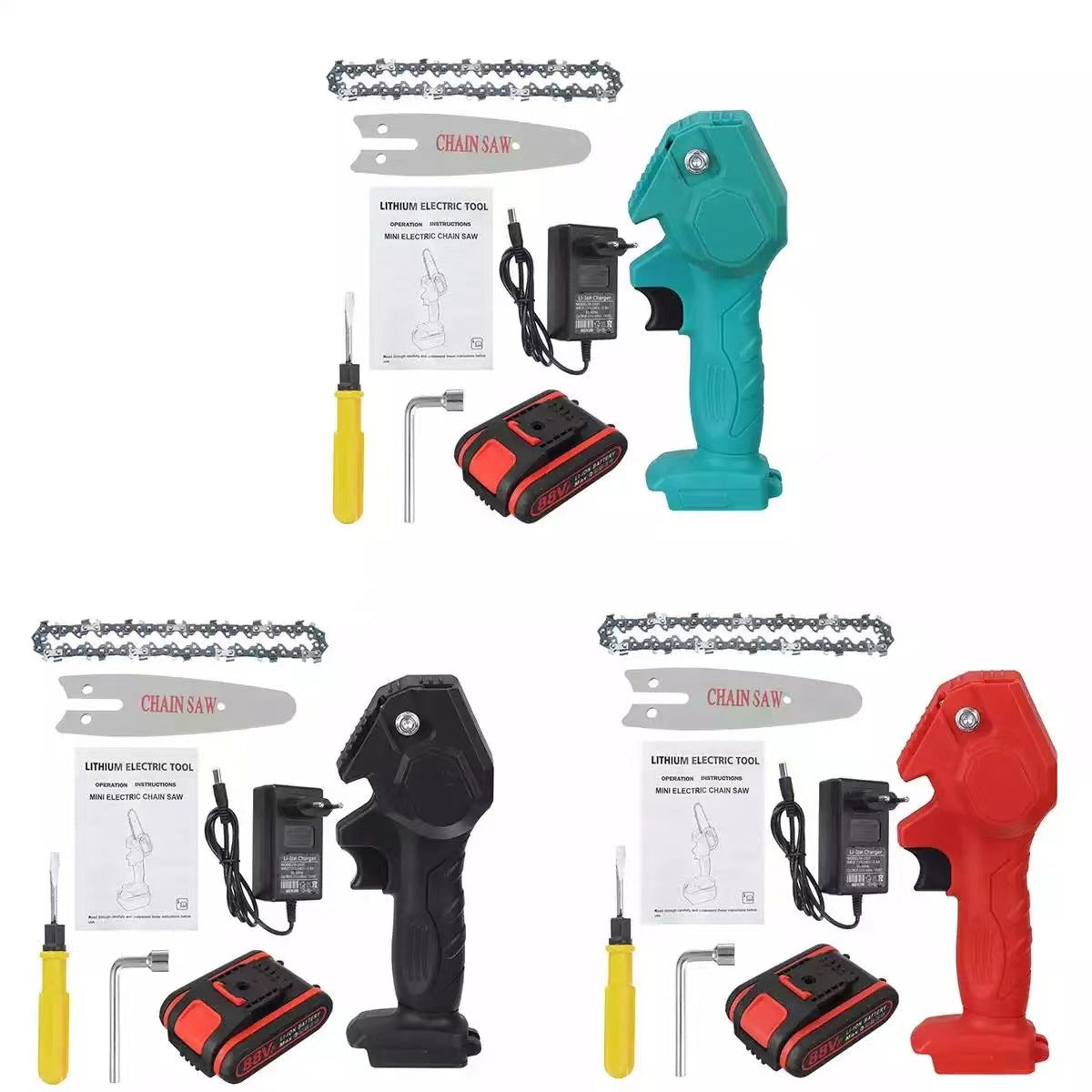 Rechargeable electric 4-inch electric chain saw