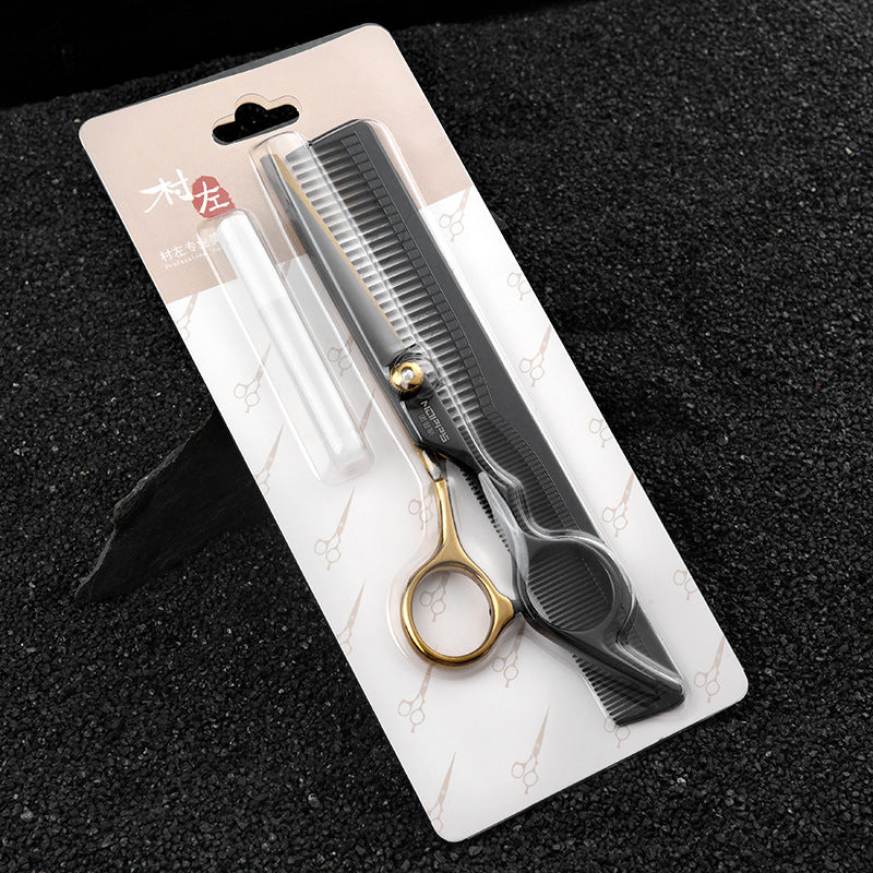 Golden Black Stainless Steel Hair Cutting Scissors