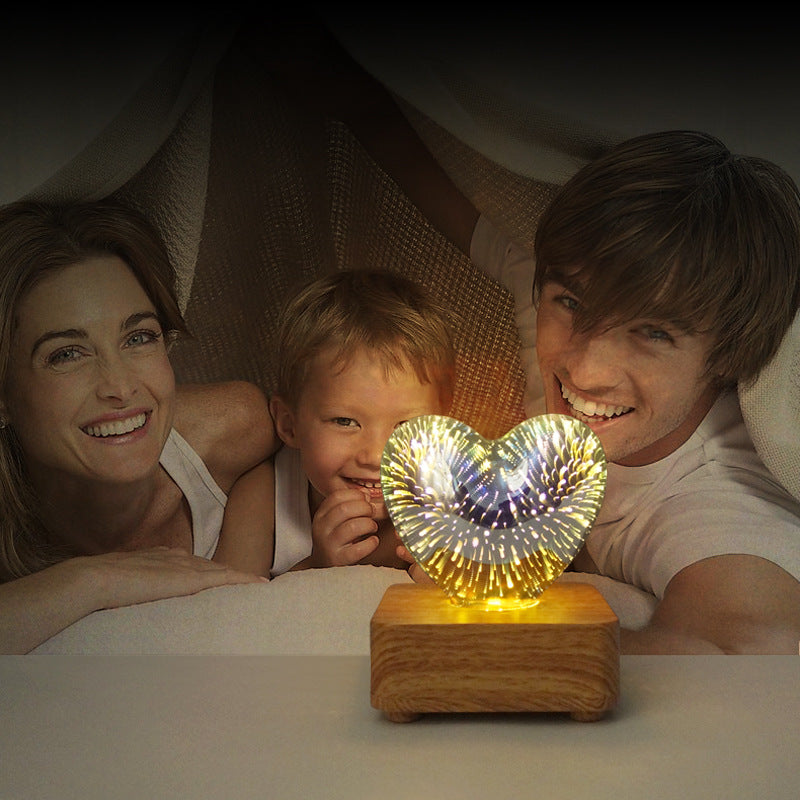 LED 3D Heart-shaped Firework Night