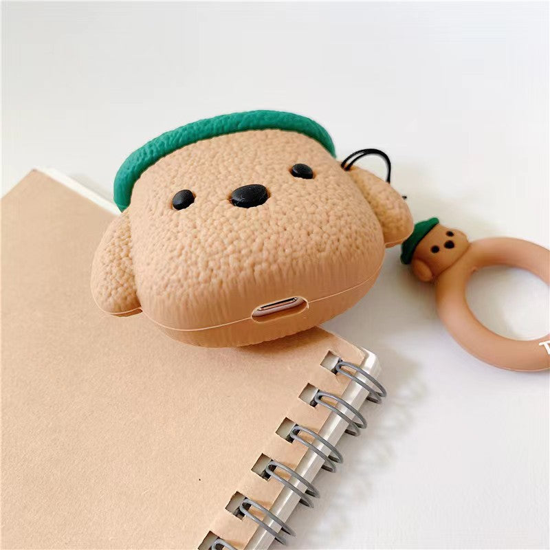 Cute Teddy for Airpods 1 2/pro/3 Apple Blue Headphone Silicone Case