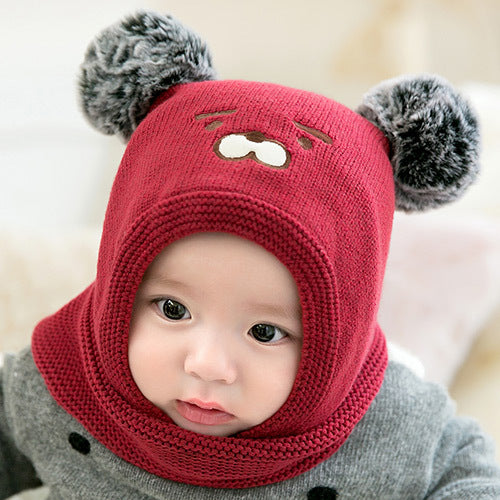 New winter cute tiger scarf one-piece thick warm hat