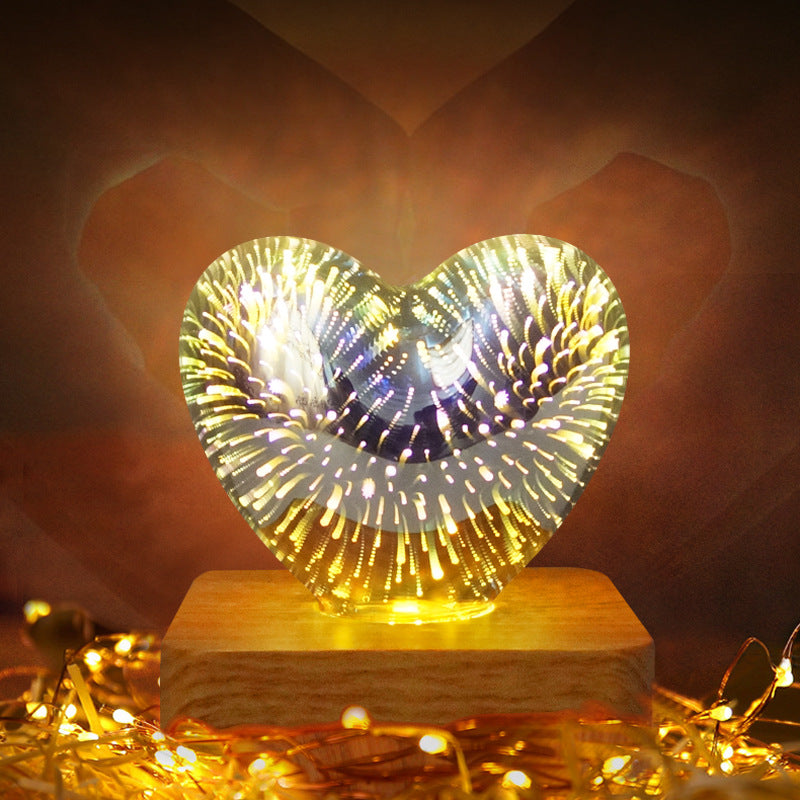 LED 3D Heart-shaped Firework Night