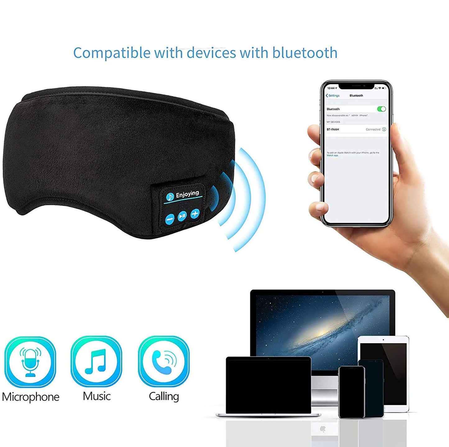 3D Bluetooth Sleep Night Eye Mask