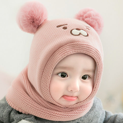 New winter cute tiger scarf one-piece thick warm hat