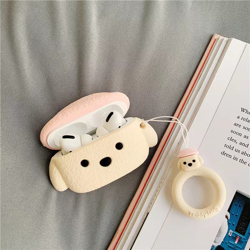 Cute Teddy for Airpods 1 2/pro/3 Apple Blue Headphone Silicone Case