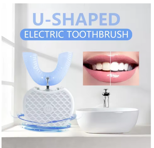 New Automatic Toothbrush U-Shape Full Mouth 360° Clean Teeth Whitening IPX7 Waterproof