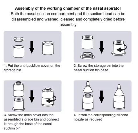 Children's nasal aspirator anti-reverse flow electric nasal aspirator