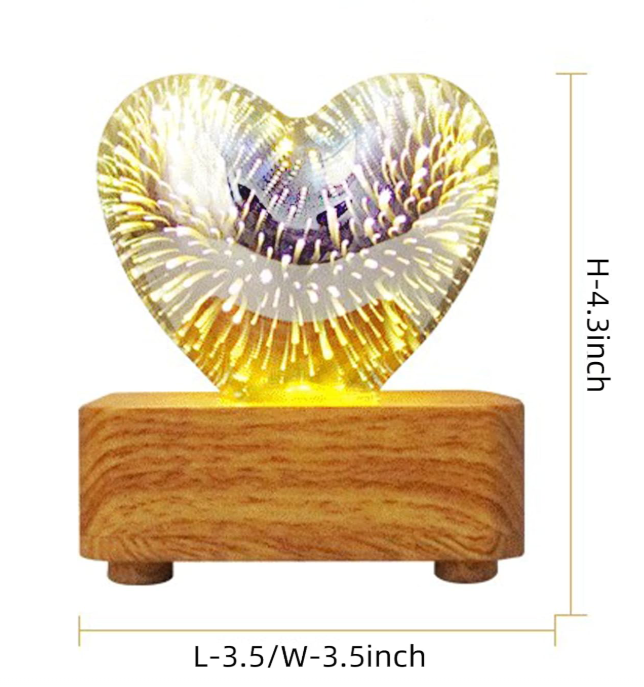 LED 3D Heart-shaped Firework Night