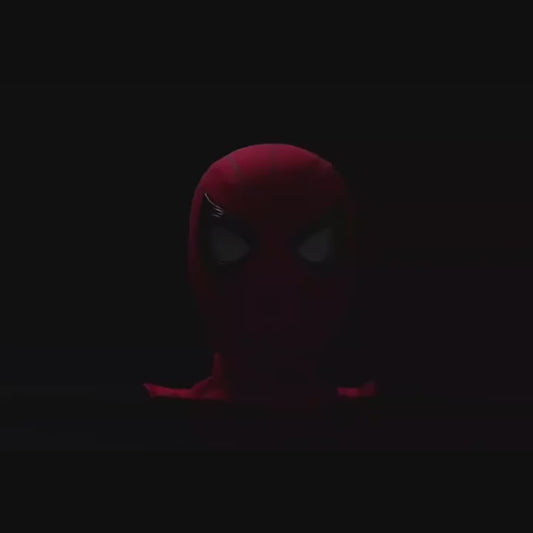 Spider-Man hood with movable eyes, manual electric blinking mask